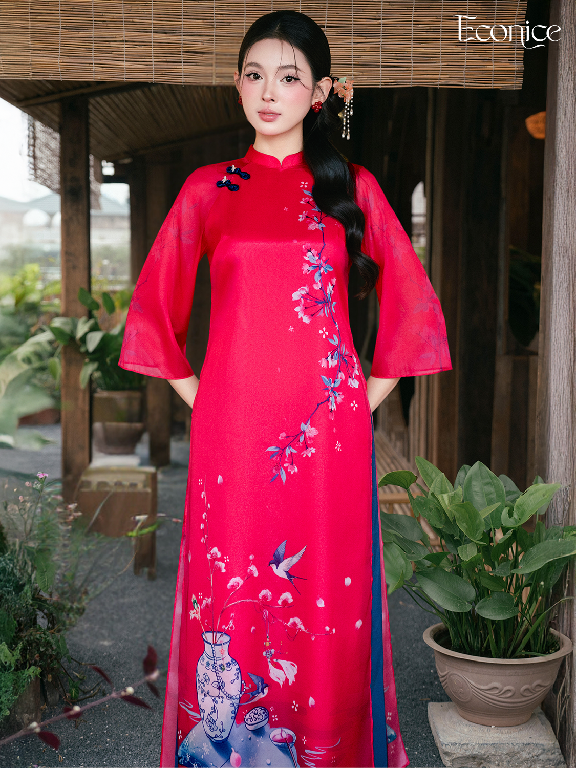 Set áo dài cách tân nữ Econice Tô Sa Set áo dài cách tân nữ Econice Tô Sa - Ảnh 6