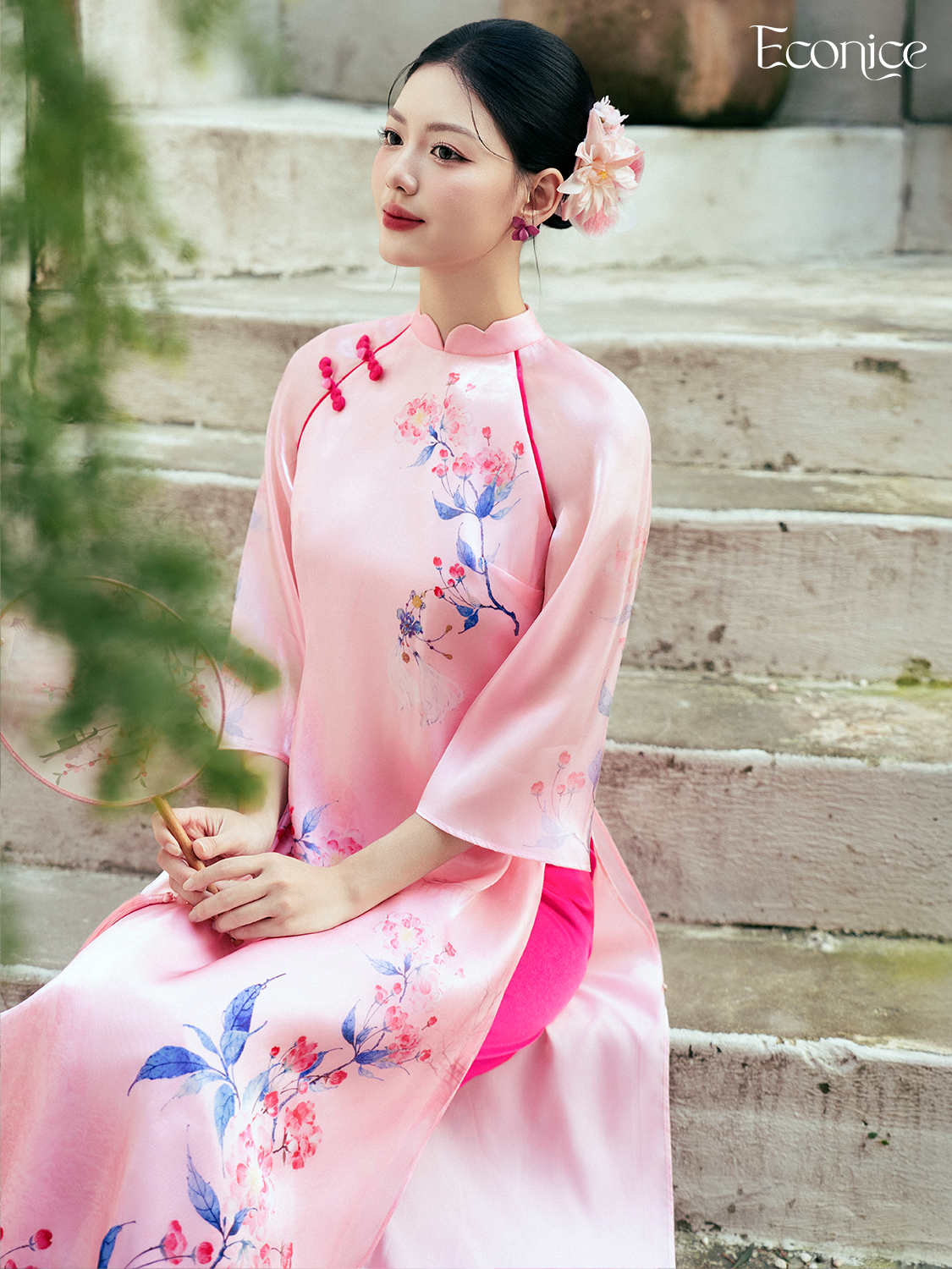 Set áo dài cách tân nữ Econice Vân Giao Set áo dài cách tân nữ Econice Vân Giao - Ảnh 3