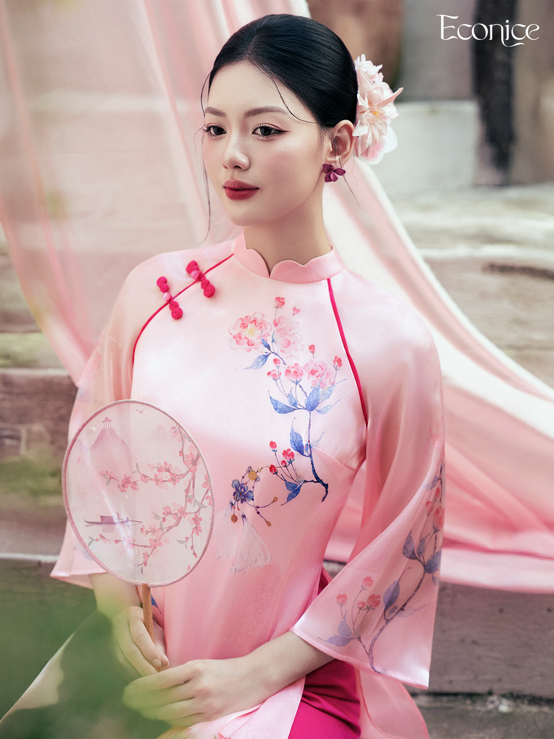 Set áo dài cách tân nữ Econice Vân Giao Set áo dài cách tân nữ Econice Vân Giao - Ảnh 5